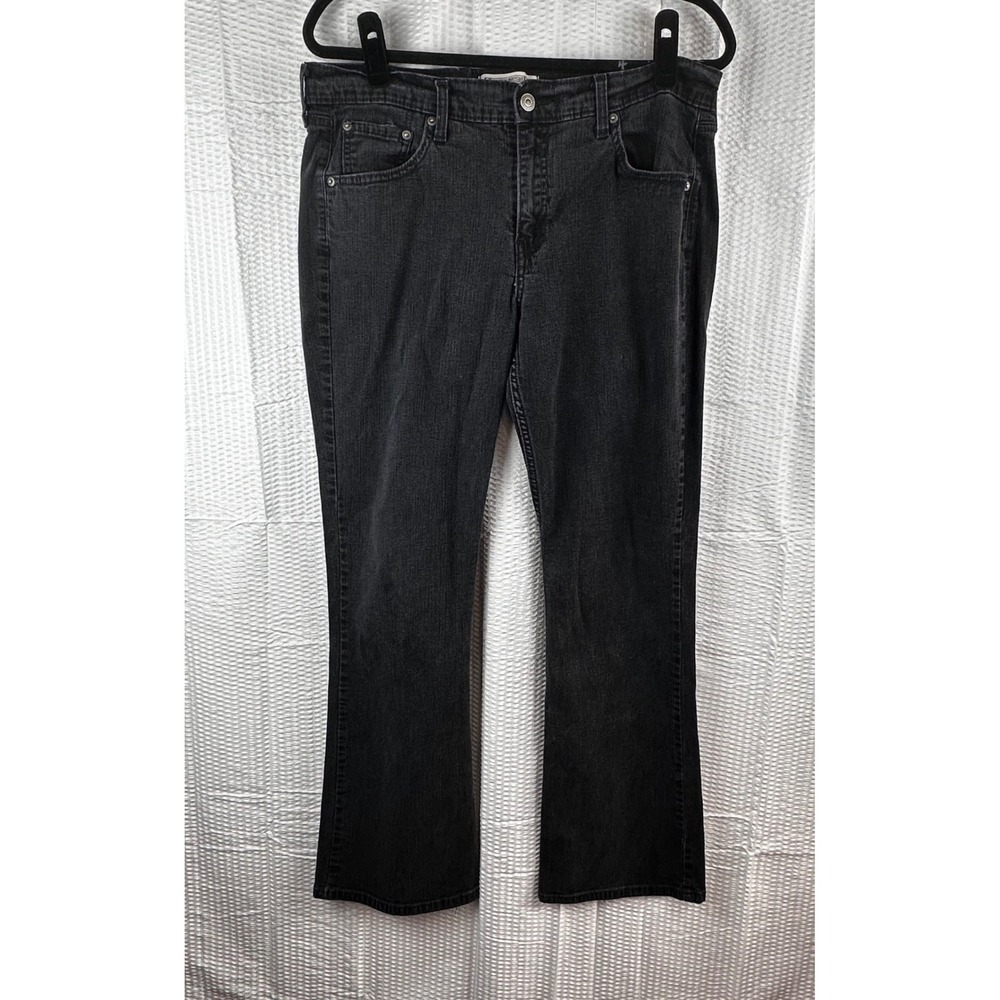 Levi Strauss Signature Stretch Bootcut Jeans Missies Size 14 Medium Black - Picture 1 of 8